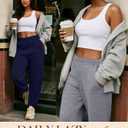 3 Pack Women Plus Size Yoga Joggers Lounge Sweatpants Lightweight Casual Jogger Running Workout Pant with Pockets (XXL)