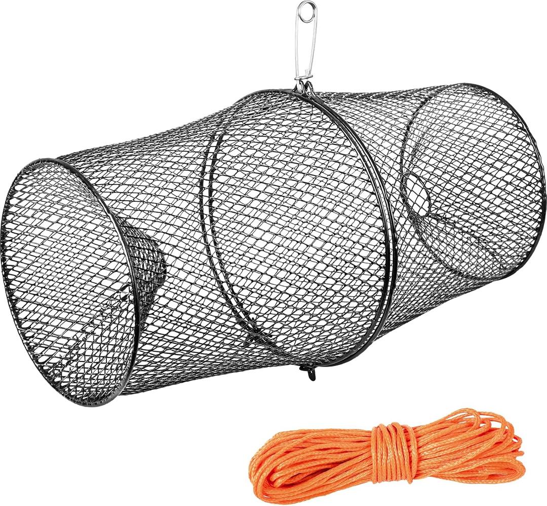 Crawfish Trap Steel Mesh with Spring Clip, for Crawdads Crayfish