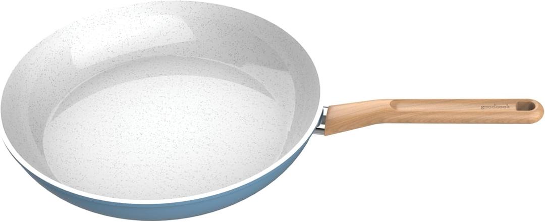 GoodCook Healthy Ceramic Titanium-Infused 12 Fry Pan, Light Blue  Induction Cookware, Nonstick Cooking Pan, Frying Pan Skillet for Eggs, Meats, Vegetables, Sauces, Warming Tortillas