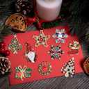 Halloween Thanksgiving Fall Christmas Theme Crystal Brooch Set with Rhinestone Crystal Halloween Thanksgiving Fall Christmas Ornament (Christmas Style 2)