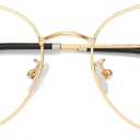 SOJOS Cat Eye Blue Light Blocking Glasses for Woman Hipster Metal Frame Womens Eyeglasses She Young SJ5027 (Gold)