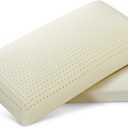 100% Natural Talalay Latex Pillow, Luxury Support Sleeping Bed Pillow for Side, Back, and Stomach Sleepers, Latex Foam Pillow, Removable Breathable Cotton Cover (1, King (Low Loft))
