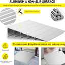 Door Threshold Ramp 6" Rise Door Ramp Aluminum Entry Ramp or Doorways Rated 800 lbs Load Capacity forWheelchair Scooters Power Chairs Walkers Metallic