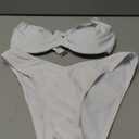 SweatyRocks Women's 2 Piece Bikini Set Spaghetti Strap High Cut Push Up Underwire Swimsuit White Small