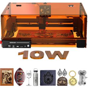 Laser Engraver, Woxcker L2 MAX 10W Enclosure Laser Cutter and Engraver Machine, 300x300mm Bed Size CNC Engraving Machine 0.01mm High Precision for Wood Stainless Steel Glass Metal (Class 1 10000mW)