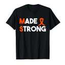 Multiple Sclerosis Made and Strong MS Awareness Orange T-Shirt, M