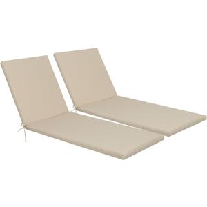 Only choice 2 PCS Set Outdoor Chaise Lounge Cushion, 75 x 24 in Lounge Chair Cushion Water Resistant Fabric for Lawn, Pool, Replacement Seat Cushion for Patio (Khaki), 74.8 Inches X 23.62 Inches