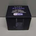 LNN AX1800 WiFi 6 Extender, Gigabit Ethernet Port, Dual-Band 2.4/5GHz Signal Booster Repeater, Up to 1.8Gbps, Covers 1500 Sq. Ft, Multi-Devices, App-Free Setup, AP Mode (Black)