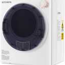 Elevon 1500W Portable Clothes Dryer, 3.5 cu.ft Electric Drying Machine for Laundry with Steel Tub for Apartment, Dorms, Compact Dryer for Small Space, Black/White