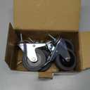 3 Inch Caster Wheels, Threaded Stem Casters Set of 4, Heavy Duty Wheel with Brake, Metric Size M8-1.25-25 (Screw Diameter 8mm, Screw Length 25mm) Casters for Wire Shelving, Furniture Dolly