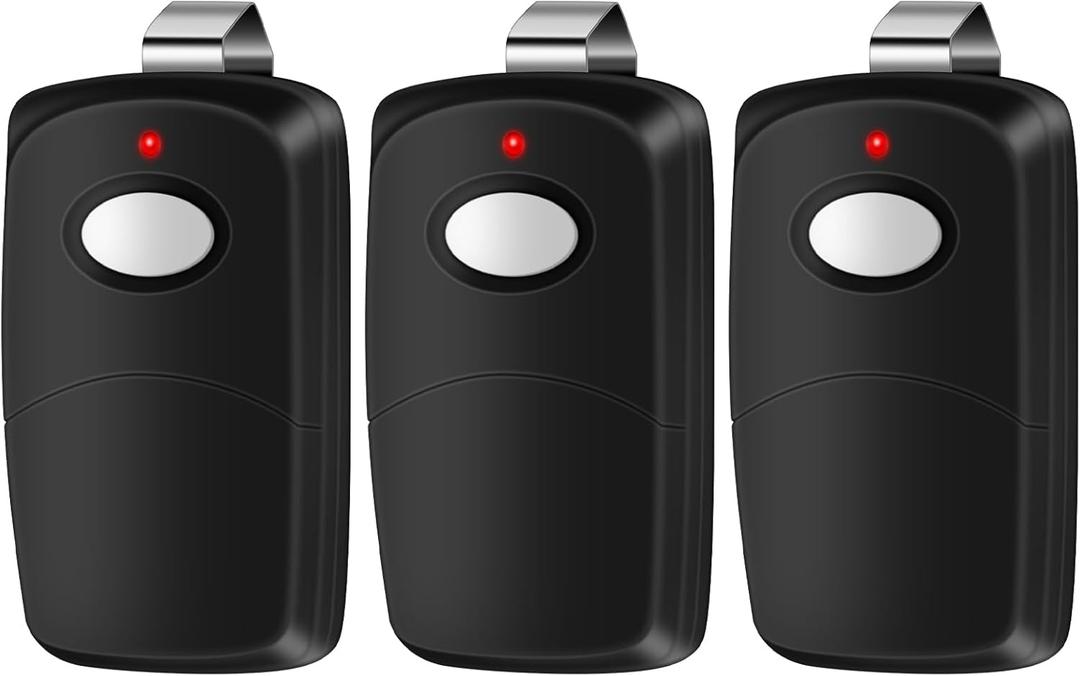 Kingdder 3 Pieces Garage Door Remote Compatible for Multicode 300mhz 10 Dip Switch 3089 3060 3070 Gate Opener Remote Multicode Gate Opener with Keychain (Black)