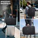 POSO Vacuum Backpack Travel, 60L Expandable Vacuum Seal Backpack with Pump & Laptop Compartment (Fits 17")