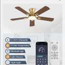 Fanbulous 42 inch ceiling fan with light, Low Profile Ceiling Fan with Light, App&Remote Control, Dimmable LED Light, Flush Mount Ceiling Fan for Indoor Bedroom Living Room, Qiuet DC Motor