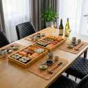 Set of 4 Cork Placemats 15.7 x 11.8 Inch Non Slip Wood Place Mats, Natural Oak Grain Rustic Table Protectors Heat Resistant Coasters for Dining