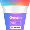 Govee Smart Light Bulbs, Color Changing Light Bulb, Works with Alexa and Google Assistant, 16 Million Colors RGBWW, WiFi & Bluetooth LED Light Bulbs, Music Sync, A19, 800 Lumens, 1 Pack