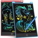 TECJOE 10 Inch 2 Pack LCD Writing Tablet, Colorful Doodle Board Drawing Tablet for Kids, No Mess Toddler Travel Learning Toys, Christmas Birthday Gifts for 3 4 5 6 7 8 Year Old Boys Girls Preschooler (Blue Pink)