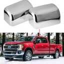 Super Duty Chrome Plated Mirror Covers Ultra Durable Top Half for 2008-2016 Ford F250 F350 F450（2 Pcs）