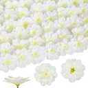 100PCS Delphinium Artificial Flower Heads 2.3" White Fake Flowers Bulk Cake Flowers for Crafts DIY Wedding Corsage Cake Garland Decor(White)