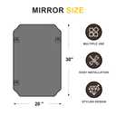 LAWADA Vanity Bathroom Mirror, 30" x 36" Black Scalloped Mirror for Wall