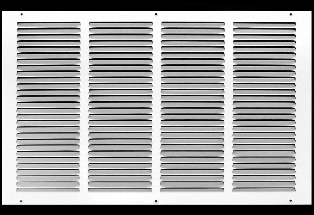 HVAC Premium 22'' x 14'' [Duct Opening] Flat Stamped Steel Return Air Grille - Sidewall and Ceiling - HVAC Vent Duct Cover - White [Outer Dimensions: 23.75''w X 15.75''h]