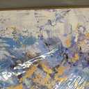 arteWOODS Abstract Framed Wall Art - Blue Gold Splashes Canvas Pictures Wall Decor Modern Dynamic Painting Artwork Prints for Living Room Bedroom Home Decor 36 x 24in * 3 Natural Wood Frame
