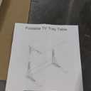 Tatub 24" Folding C Shaped End Table Set of 4, Small Sofa Side Laptop Desk, Couch TV Tray Table for Living Room, Bedroom, Rustic Brown