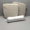 Chair Cushions for Dining Chairs, 2" Thick Seat Cushions for Kitchen Chairs, D-Shaped Chair Pads with Washable Cover, Ties and Non Slip Backing, 17'' x 16'', Set of 4, Beige