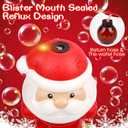Christmas Santa Bubble Wand Machine for Kids Maker Blower Toys Christmas Basket Stocking Stuffers Birthday Gift Outdoor Indoor Automatic for 3 4 5 6 7 8 + Year Old Toddlers Little Girls Boys