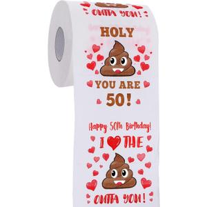 50th Birthday Gifts for Women, Men, Her, Him - Happy Prank Toilet Paper - 50th Birthday Decorations, Party Supplies Favors - 50 Years Old Funny Gag Gift Ideas, Novelty Bday Present for Friends, Family