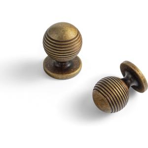 Set of 12 - Antique Brass Victorian Scrollwork Cabinet Knobs - Timeless Hardware - Vintage Charm for Kitchen Handles, Pulls, and Drawer Accents, 1 Inch Diameter