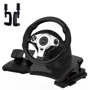 NBCP Racing Wheel with 270/900 Rotation, PC Steering Wheel with Pedals, Dual-Motor Vibration & Gear Shifter for Xbox Series X|S, Xbox One, PS4, PS3, PC, Switch, Xbox 360 Driving Sim Experience