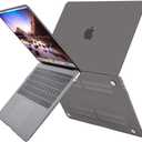 MOSISO Compatible with MacBook Air 13 inch Case M1 2021 2020 2019 2018 Release A2337 A2179 A1932 Touch ID, Plastic Hard Shell Cover&Keyboard Cover for MacBook Air 13.3 inch Case M1, Gray