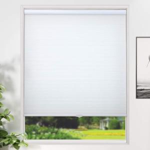 SUNFREE 31 x 64 inch White Cellular Window Shades Cordless Blinds and Shades Light Filtering Fabric Shades for Window and Door, Home and Office
