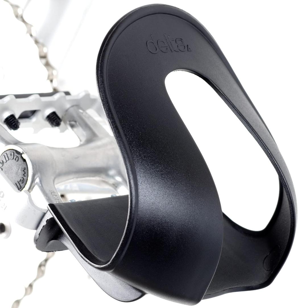 Delta Cycle Foot Fenders Bicycle Toe Clips and HexAir Racing Peloton Seat Cushion Bundle