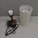 Brown Bedside Table Lamp for Bedroom - 3 Way Dimmable Touch Lamp USB C Charging Ports and AC Outlet, Small Lamp Round Flaxen Cream Fabric Shade for Living Room, Desk