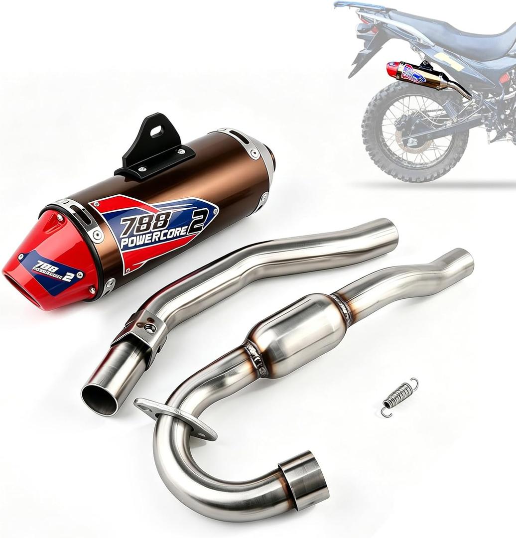 JFG RACING Full Slip On Exhaust Muffler - Complete Exhaust System For For CRF230F 2003 2004 2005 2006 2007 2008 2009 2010 2011 2012 2013, Titanium