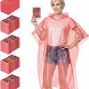APEXUP Disposable Rain Ponchos for Adults, 5PK/10PK/50PK Emergency Rain Poncho for Camping Hiking Travelling (Red 50 Pack)