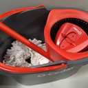 O-Cedar EasyWring Microfiber Spin Mop, Bucket Floor Cleaning System, Red, Gray, Standard