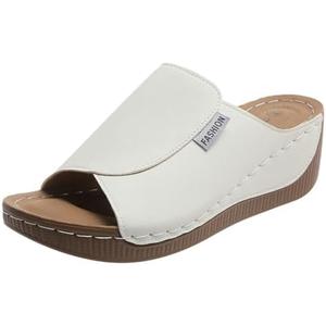 Rungion Womens Wedge Sandals Shoes Orthopedic Comfortable Summer Beach Dressy Slipper with Arch Support Casual Platform Slides 42/11