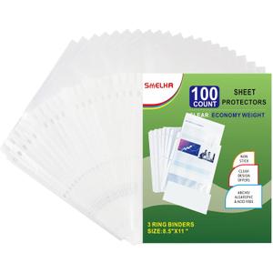 Sheet Protectors 100 Page,Page Protector 8.5" x 11" Upgraded Clear Plastic Page Protectors,for 3 Ring Binder, Top Loading Paper Protector with Reinforced Holes,Holds Multiple SheetsLetter Size