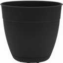 Bloem Dayton Planter with Saucer: 12" - Black - 100% Recycled Plastic Pot, Removable Saucer, Elevated Feet, for Indoor and Outdoor Use, Gardening, 3 Gallon Capacity