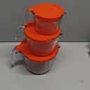 M MCIRCO 6 Pcs Glass Measuring Cups with Lids Set, 1-Cup, 2-Cup, 4-Cup Measuring Jugs with Handle, Nesting Liquid Measuring Cups for Kitchen