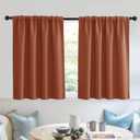 RYB HOME Bedroom Curtains Short - Blackout Privacy Energy Saving Curtains for RV Bunk Camper Bedroom Basement Kitchen Door Window Decor, 52" Width x 36" Length, Burnt Orange, 2 Pcs
