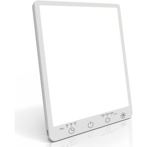 Light Therapy Lamp with 10,000 Lux, UV-Free, LED Bright White Light with 3 Color Temperature, 3 Brightness Levels, 20-60min Timer, Touch Control Happy lamp - Boost Mood, Sleep & Focus