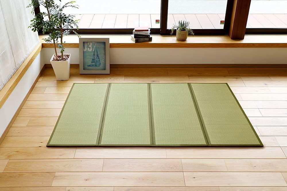 MIINA Japanese Traditional Tatami Mat, Igusa (Rush Grass) Floor Mattress, Futon, 55"x78" (Full, Natural)