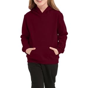 Cotton Kids Hoodie Light Weight Sweatshirt (Thin) with Pockets Long Sleeve Boys Girls Fall Spring Pullover Clothes (13-14 Years, Wine)