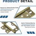 uxcell 14Pcs 3" x 1.4" Non Mortise Butterfly Hinge, Removable Loose Pin Hinge, Iron Cabinet Hinges with Mounting Screws for Doors, Windows, Furniture, Mobile Home/RV, Bronze