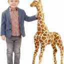 Meooeck 31.5 Inch Giant Giraffe Stuffed Animal, Large Plush Toy for Kids Lifelike Standing Toys Stuffed Tall Giraffe for Birthday, Nursery Home Decor