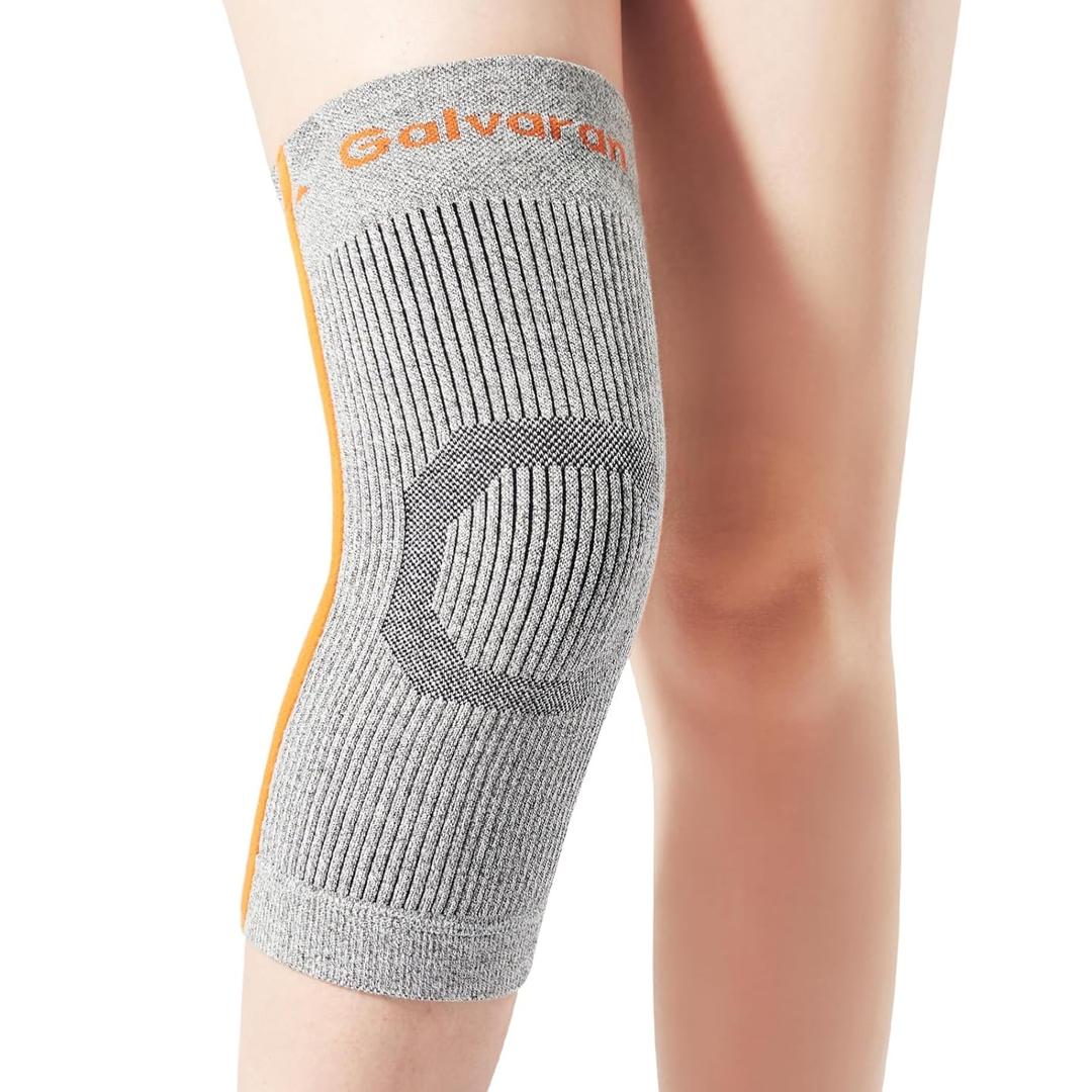 Galvaran Compression Knee Brace for Women & Men  Knee Support Sleeve for ACL, MCL, Meniscus Pain Relief, Joint Swelling & Injury Recovery | Skin-Friendly Anti-Slip Design | Daily Use & Sports (X-Large, Gray)