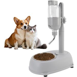 Pet Standing Water Dispenser Bowl, Cat Dog Standing Bowl, 500ml Multifunctional Detachable Height Pet Automatic Standing Water Feeder